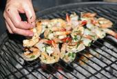 Tossing a few shrimp on the barbie